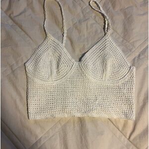 White crochet tank top size: small brand: Zara